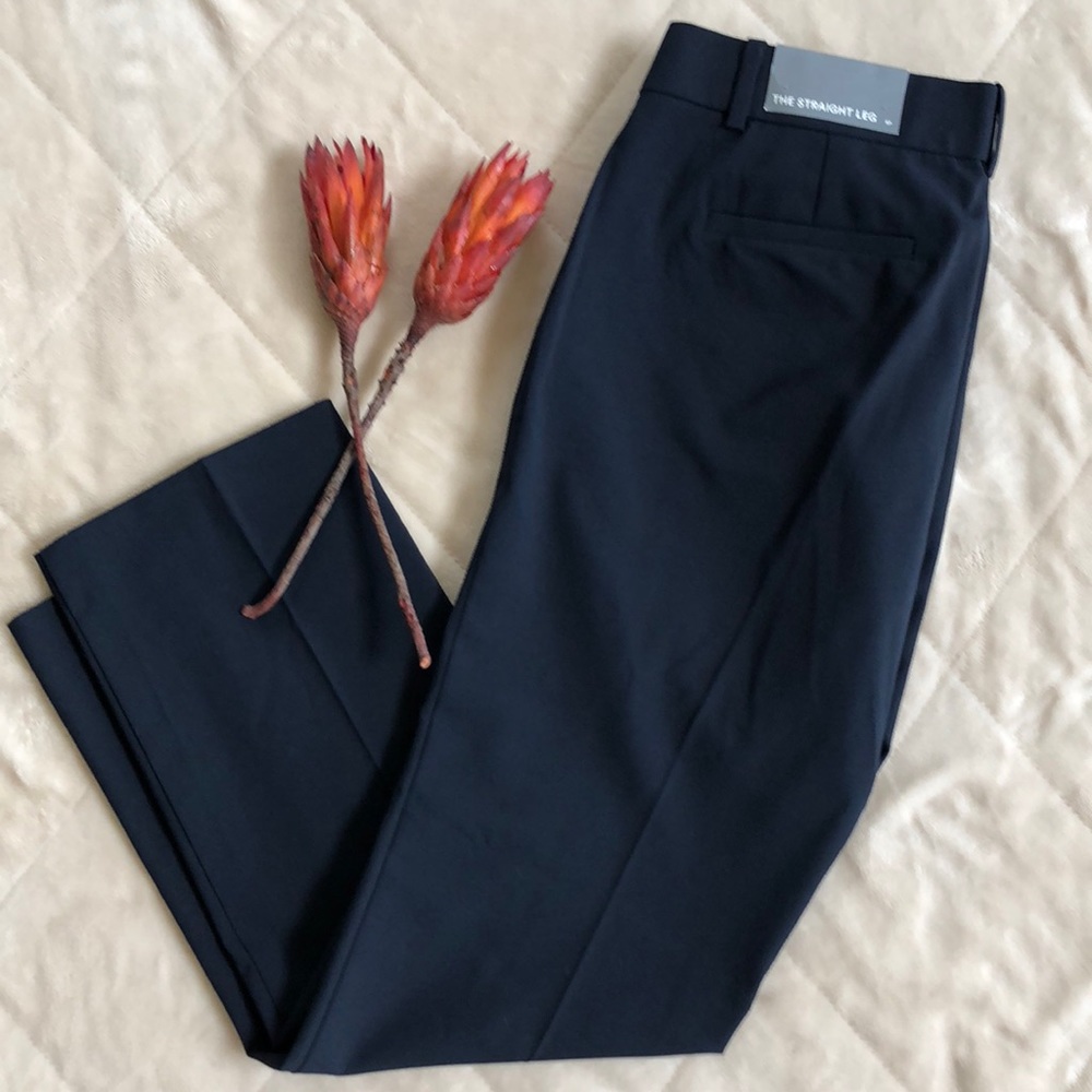 Ann Taylor Navy Dress Pants straight leg 8P NWT